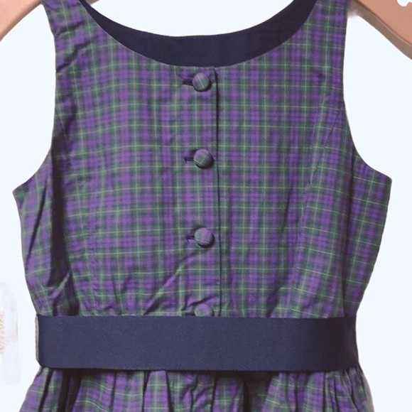 SOLD POLO RALPH LAUREN Girls’ Plaid Purple/Green Dress - Picture 3 of 10